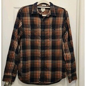 J. Crew Flannel Slim Blue And Orange Size Medium